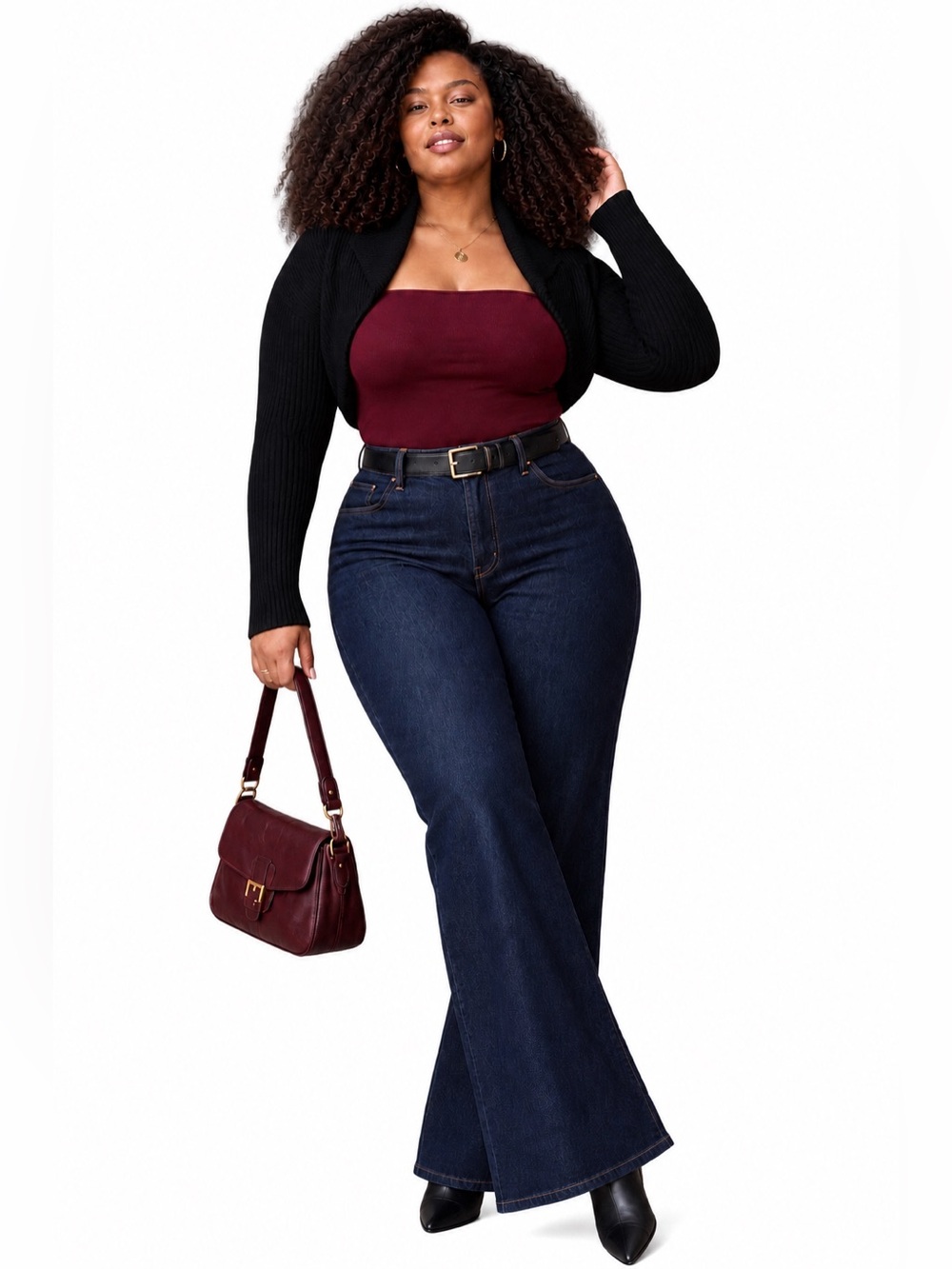 Torrid Black Rib Knit Crop Bolero Shrug Sweater Size 2 (18/20)